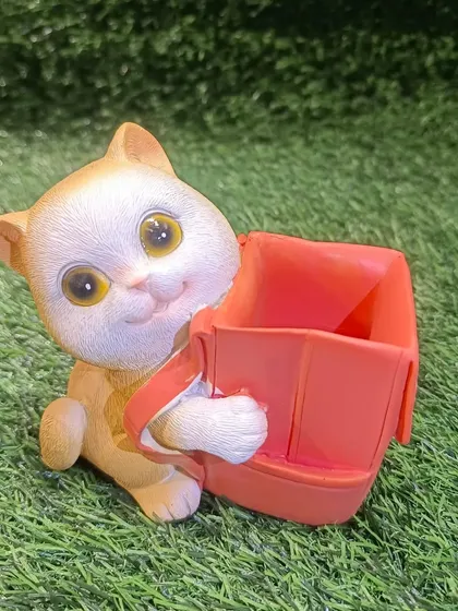 This little kitten holding an orange basket is another one of my adorable penholder designs.