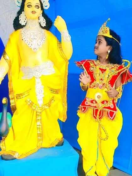 An interactive pose showing the child in character. I ensure my costumes are comfortable enough for kids to move and play in while looking their part.