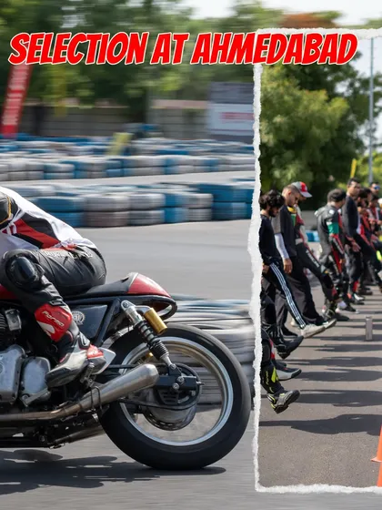 A collage showing the starting line and on-track action at the Ahmedabad Zonal Selection.
