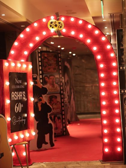 A close-up of the light-up entrance arch, a key element in creating that glamorous, red-carpet feel.
