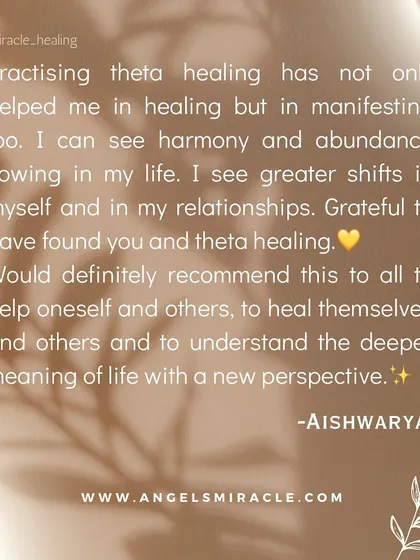 This is why I teach. When a student learns ThetaHealing and sees real harmony and abundance flow into their life, it confirms the power of this work. This testimonial shows how the practice helps not just in healing, but also in manifesting a new reality and understanding life from a deeper perspective.