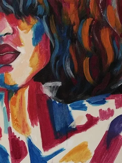 This is where I let the colors do the talking. An abstract and expressive portrait using bold, thick brushstrokes and a vibrant palette to convey emotion and energy, showing a different side of my artistic style.