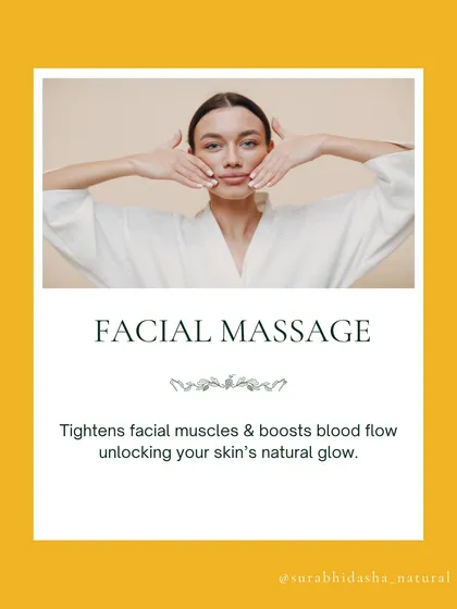 A 5-minute facial massage each day can boost blood circulation, tone facial muscles, and reduce puffiness. It's a simple ritual for a natural lift.