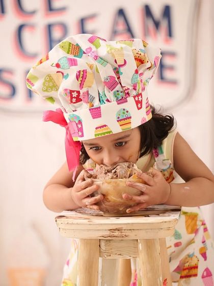 Welcome to the ice cream shop. We had so much fun with this little chef as she explored our detailed and playful ice cream parlor setup.
