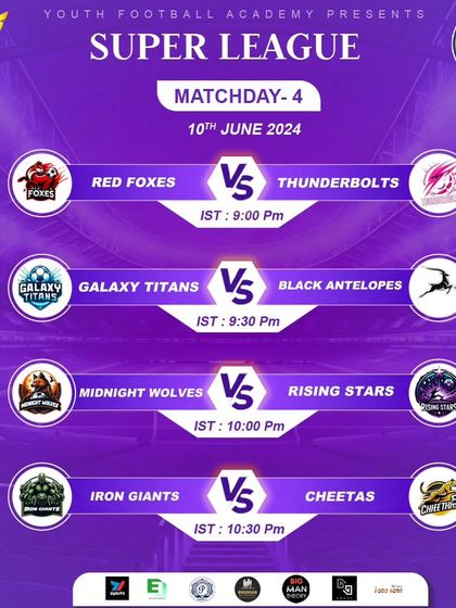 The fixture list for Matchday 4 of the Super League.