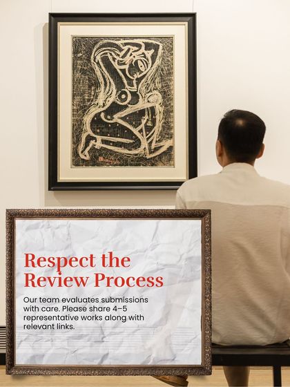 If you aspire to display your work at Gallery G, here’s what we look for. We value hearing from passionate, dedicated creative minds. This graphic advises artists to respect the review process.