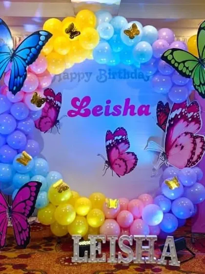 A unique Frozen-and-butterfly themed birthday, combining two popular ideas into one beautiful setup.