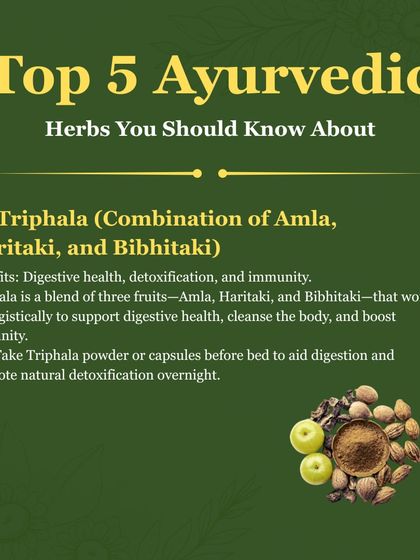 Triphala is a classic Ayurvedic formula combining three fruits: Amla, Haritaki, and Bibhitaki. It works synergistically to support digestive health, cleanse the body of toxins, and boost overall immunity.