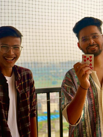 Sharing a laugh with RJ Tushar during our collaboration for Mirchi Plus. It was a fantastic experience bringing magic to his audience.