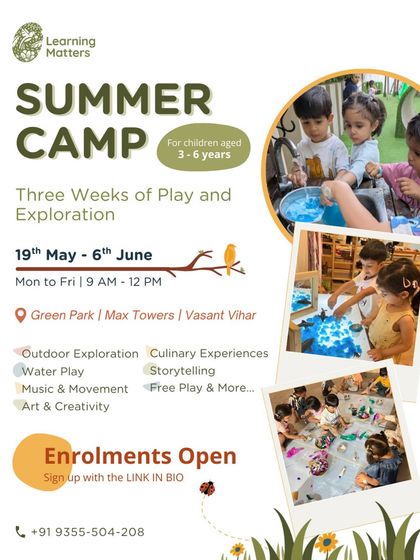Enrolments are open for our Summer Camp. We offer three weeks of play and exploration, including outdoor activities, water play, music, art, and storytelling for children aged 3-6 years.