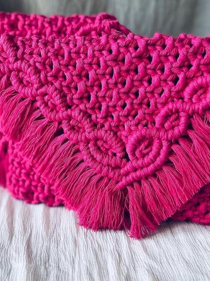 A pair of my pink beauties! I love making these clutches, and they are perfect for bridesmaids' gifts or just to treat yourself. The color is just so cheerful.