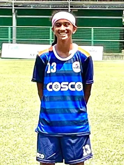 Alisha, representing Maharashtra in the Junior Girls National Football Championship.