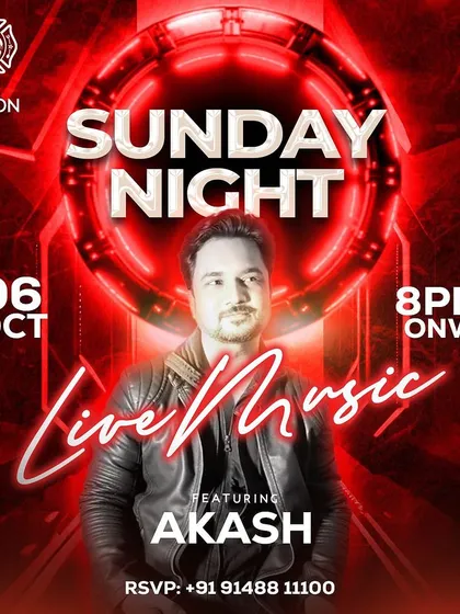 Kick off your weekend with an electrifying Friday Night Live featuring Akash. Join us for a night of unforgettable music.