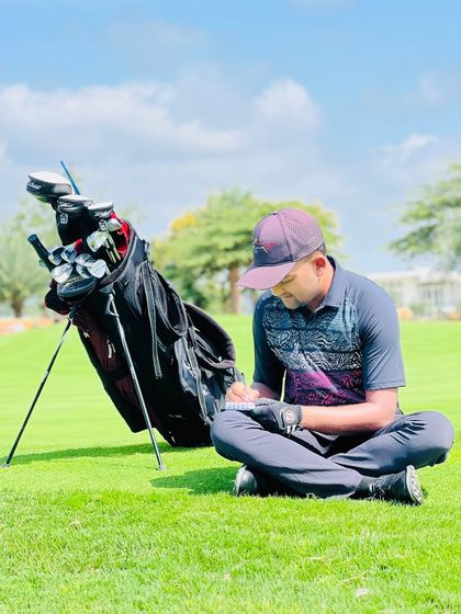 The mental game is built through reflection. A player takes time for mindset journaling on the course, a practice we encourage to build self-awareness and mental clarity.