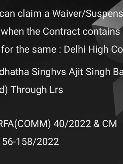 A crucial point in contract law for both landlords and tenants is clarified in this Delhi High Court judgment. A tenant's ability to claim a waiver or suspension of rent is contingent upon a specific clause existing within the rental agreement. We ensure such critical details are addressed when drafting and litigating contractual disputes.