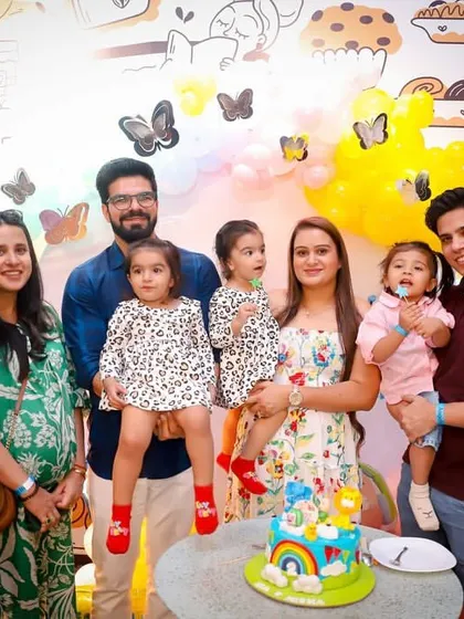 A wonderful group photo from Sia and Misha's second birthday. It's always a joy to see friends and family come together to celebrate these precious milestones.