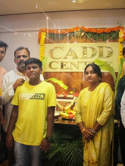 A photo from the Ayudha Pooja celebrations at our CADD Centre. It's wonderful to celebrate festivals and moments of joy with our team and students.