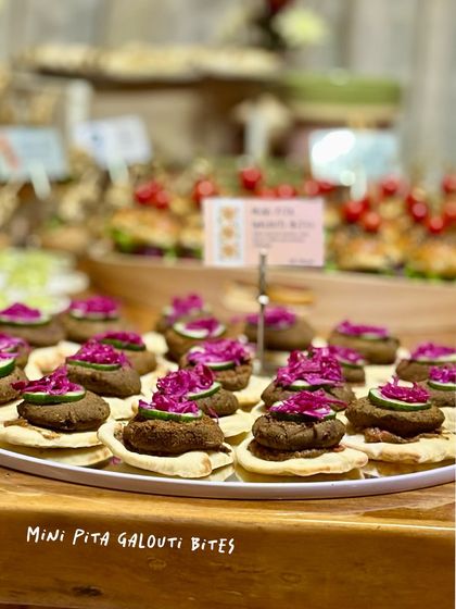 This is the bite your guests will be talking about long after the party ends. My Mini Galouti Pita Bites are layered with a melt-in-your-mouth rajma galouti patty, tangy pickled cabbage, and a punchy mint guava chutney, all served on a soft, freshly baked mini pita.