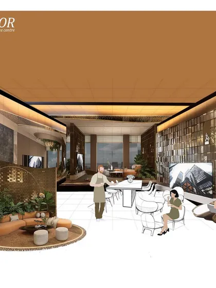 This conceptual collage illustrates the mood and circulation for the 'Luxor' experience centre, which evolved into the Midas Lounge. It shows our initial thoughts on creating distinct zones within a flowing, open space.