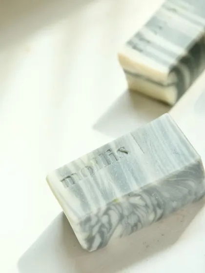 The minimalist design of this minty soap makes it a beautiful addition to any bathroom.