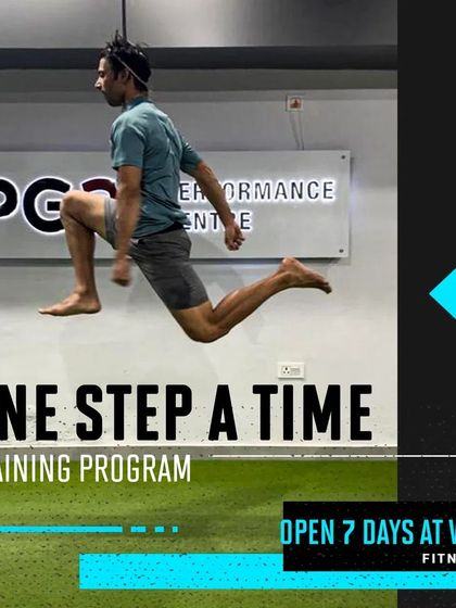 One step at a time. This image of a single-leg bound captures the essence of my training programs: progressive, powerful, and focused on building functional athletic ability.