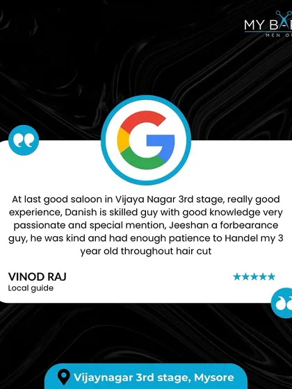 This Google review from Vinod Raj highlights our skilled and passionate barbers, and gives a special mention to our patience while handling his 3-year-old's haircut.