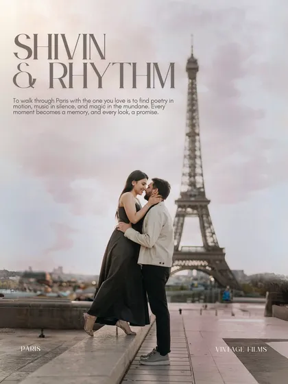 A timeless embrace with the Eiffel Tower as a witness. We believe in creating iconic, romantic couple portraits that feel as grand and beautiful as the love story they represent. This moment in Paris captures the magic of a destination pre-wedding shoot.