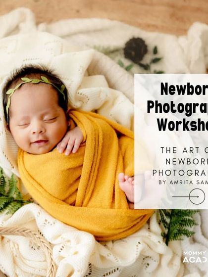 An announcement for the Newborn Photography Workshop with dates and location.