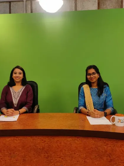 A behind-the-scenes look at the NCERT studio before going live. This shows the professional setup for creating high-quality wellness content for television.