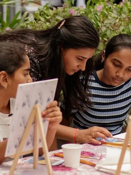 Art is for everyone, especially kids. I love guiding young artists as they explore their creativity and paint their own little masterpieces during our family friendly workshops.