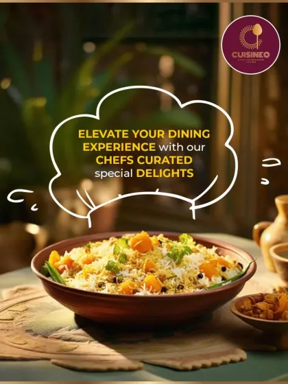 We specialize in creating special delights that elevate your dining experience. This beautifully presented rice dish is an example of how our chefs combine flavor, texture, and artistry in every bowl.