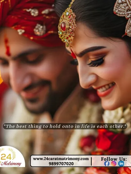The best thing to hold onto in life is each other. A close up shot capturing the bride's happy smile, a perfect illustration of the joy a compatible partner brings.