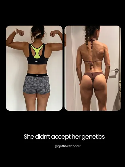 Many people blame genetics for their struggles, but this client proved that dedication and a smart plan can overcome any perceived genetic disadvantage. She built a physique she once thought was impossible.