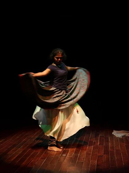 A Kathak dancer during a tech run for Parabola of Dance.