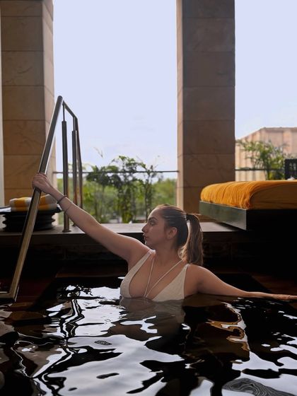 As a water baby, I always check out the pool. This shot captures the feeling of a refreshing dip in an indoor pool, a key amenity for many travelers.