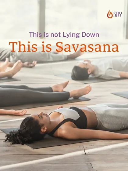 This is not just lying down, this is Savasana. It's a moment of stillness where your mind and body come together to recharge, restore, and find inner peace.