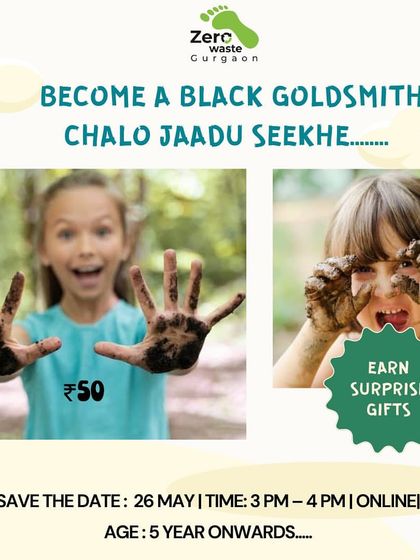 "Become a Black Goldsmith!" Our composting workshop for kids is framed as a magical experience where they learn the 'jaadu' of turning waste into black gold for the soil.