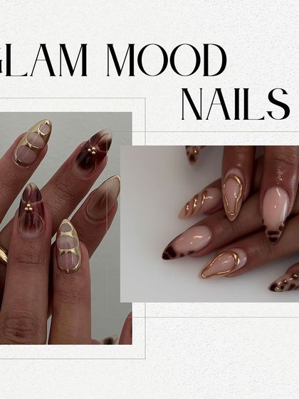 Glam mood nails are for when you're feeling extra. Think gold chrome, tortoise shell, and intricate, eye-catching designs.