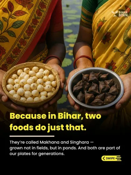 In Bihar, makhana and singhara are two foods that grow in ponds and have been part of our plates for generations. They are a true symbol of our region's unique food heritage.