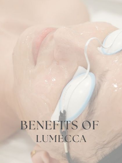 A client prepared for a Lumecca IPL photofacial. This treatment uses selective photothermolysis to deliver comfortable light pulses that rejuvenate the skin and improve its complexion.