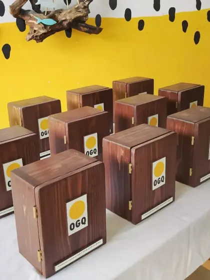 A whole collection of the custom shadow boxes, lined up and ready for dispatch. It was a privilege to work on this large, meaningful project for OGQ.