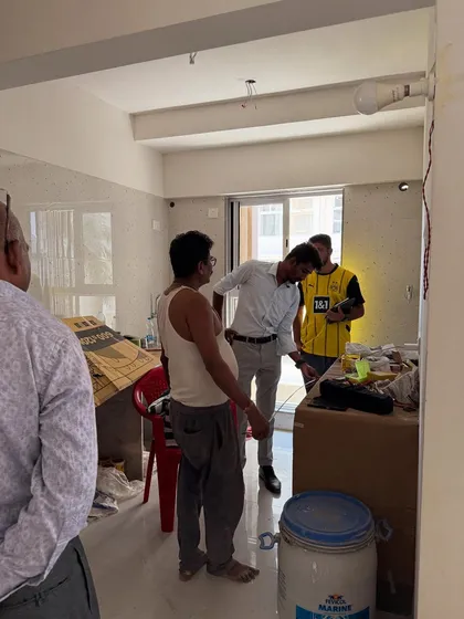 Inspecting the progress in another corner of the site. My job is to oversee every aspect of the project.
