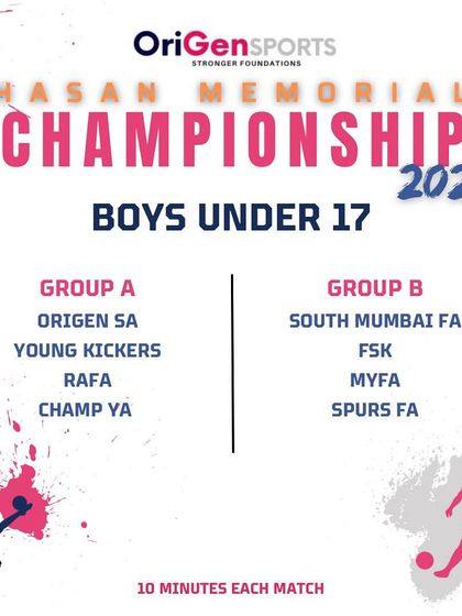 The official group stage draw for the Boys U17 category of our Hasan Memorial Championship 2024.