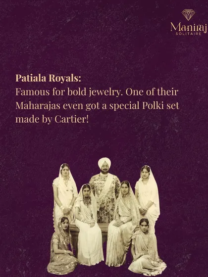 The Patiala Royals were famous for their bold jewellery choices. One of their Maharajas even commissioned a special Polki set from the world-renowned house of Cartier.