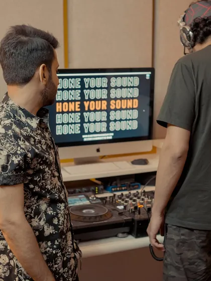 The motto "Hone Your Sound" is central to our philosophy. I guide students as they work on the equipment, helping them translate the concepts we discuss into practical, polished skills.