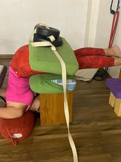 This is not just relaxation, it is a deep therapeutic backbend. We use a combination of bolsters, blocks, and weights to open the chest, release the spine, and allow for complete rejuvenation of the body and mind.