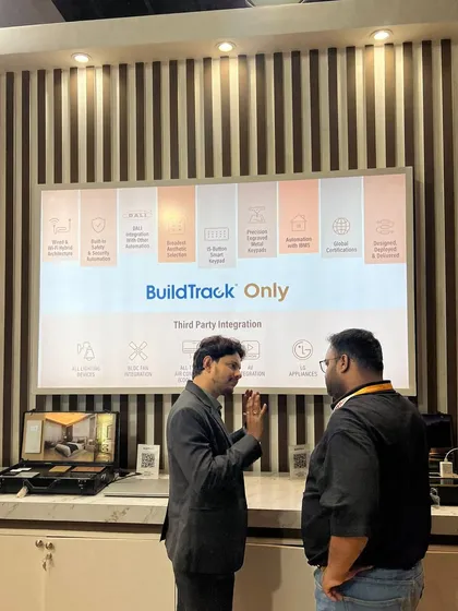 A one-on-one demonstration at the Smart Home Expo. Our team took the time to explain the unique features of our platform, including third-party integration capabilities.