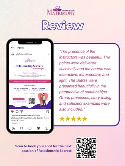 We are so grateful for the heartfelt feedback from our workshop participants. This review highlights the interactive and introspective nature of the course, where ancient sutras are shared through storytelling and group activities.