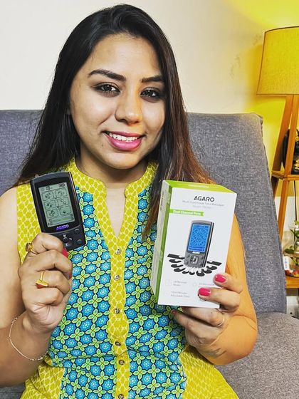 A blessing in disguise for period pain. Here I am with the Agaro TENS massager, a must-have device for pain-free periods.