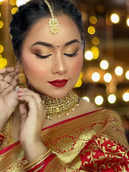 A candid-style shot of the bride, showing how the makeup and lashes look natural and beautiful in motion. The goal is always to create a look that is not only stunning up close but also photographs perfectly.